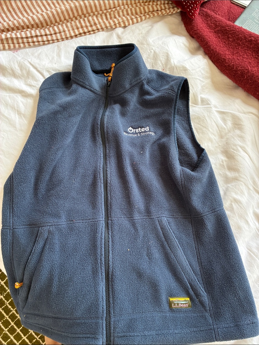 L.L. Bean Navy Zip-Front Fleece Vest